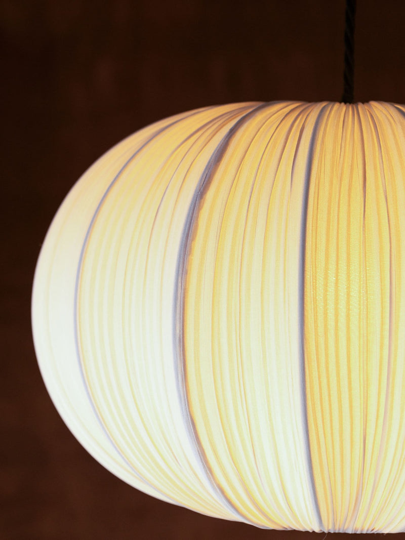 Rockett St George pleated fabric ceiling light, imported from the UK