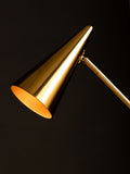 Rockett St George contemporary brass floor lamp 124cm, imported from the UK