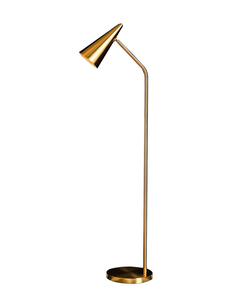Rockett St George contemporary brass floor lamp 124cm, imported from the UK
