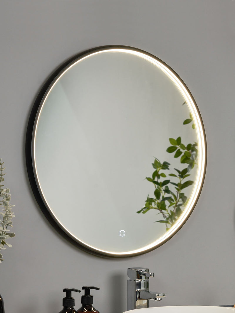BHS Black Roc LED demist framed mirror 60cm x 60cm - British product