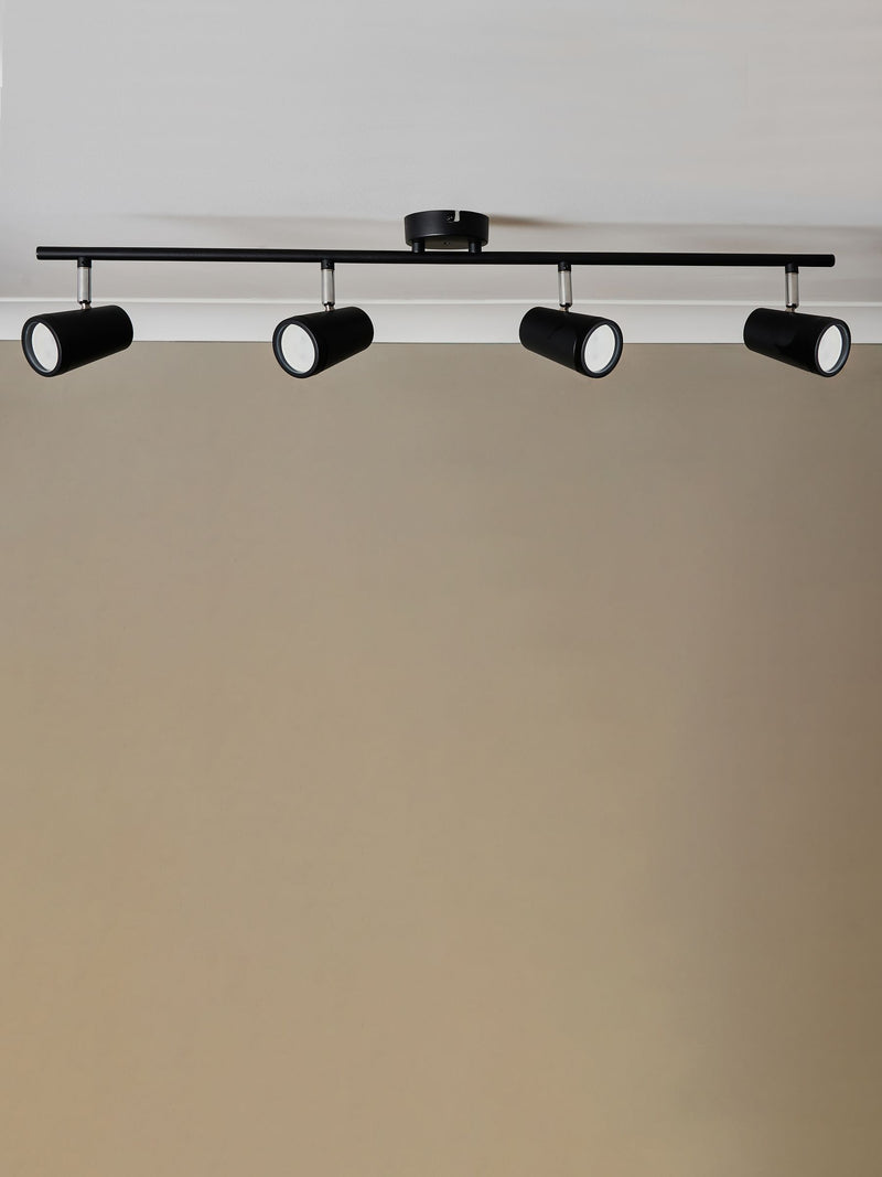 BHS Freya 4-light GU10 wall light black IP44, UK version