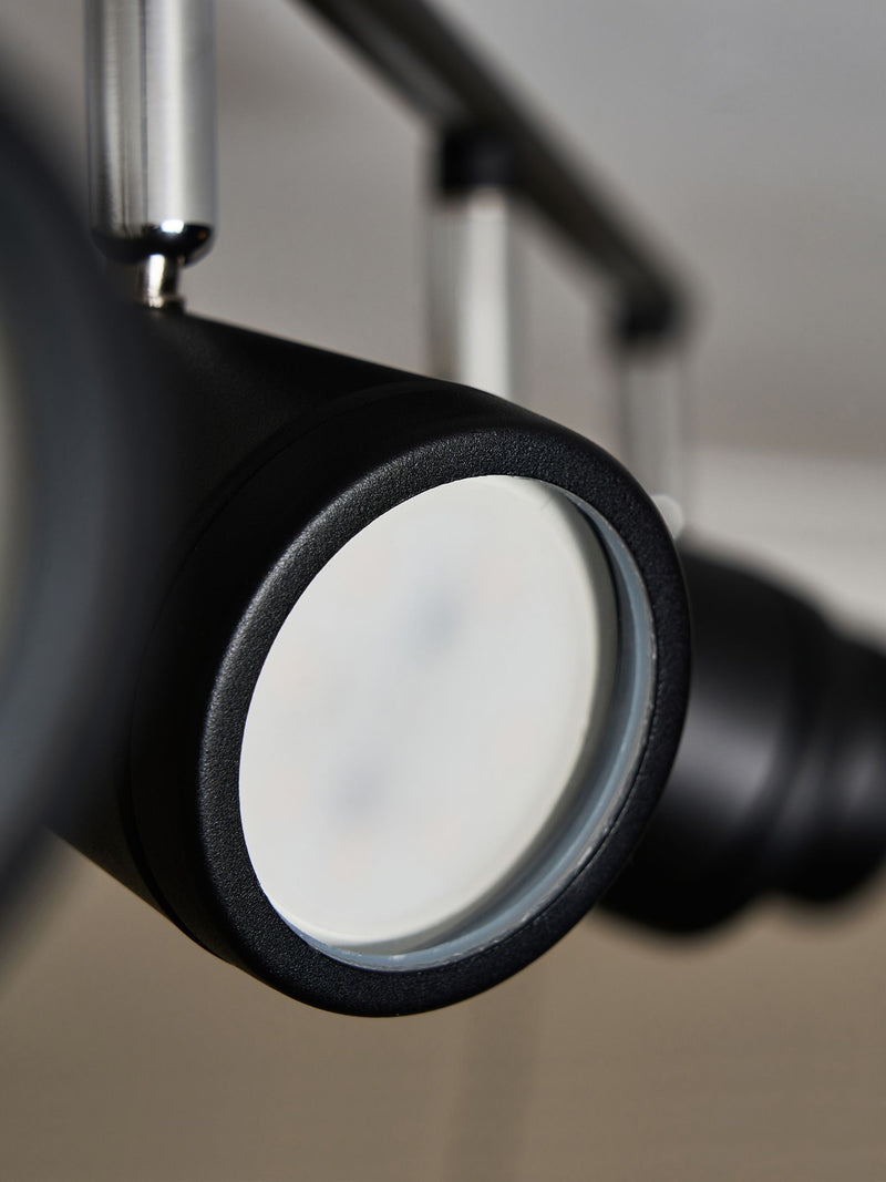 BHS Freya 4-light GU10 wall light black IP44, UK version