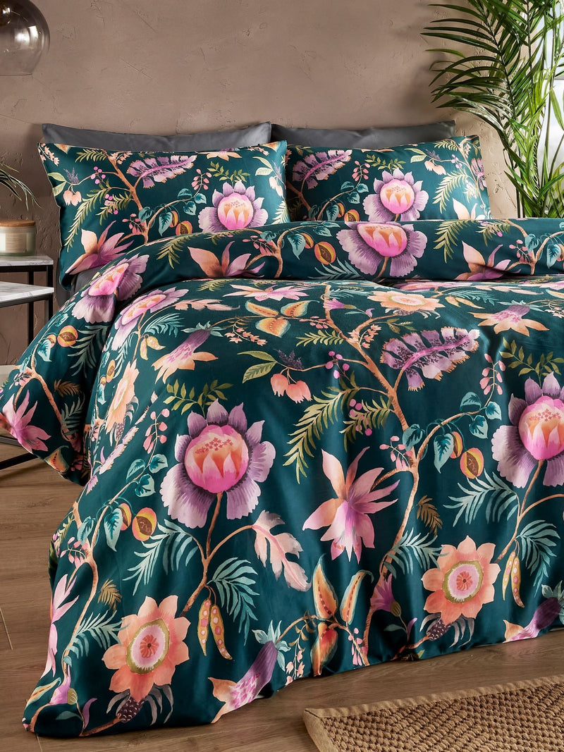 Vantona Teal Blue Anika Quilt Cover Set