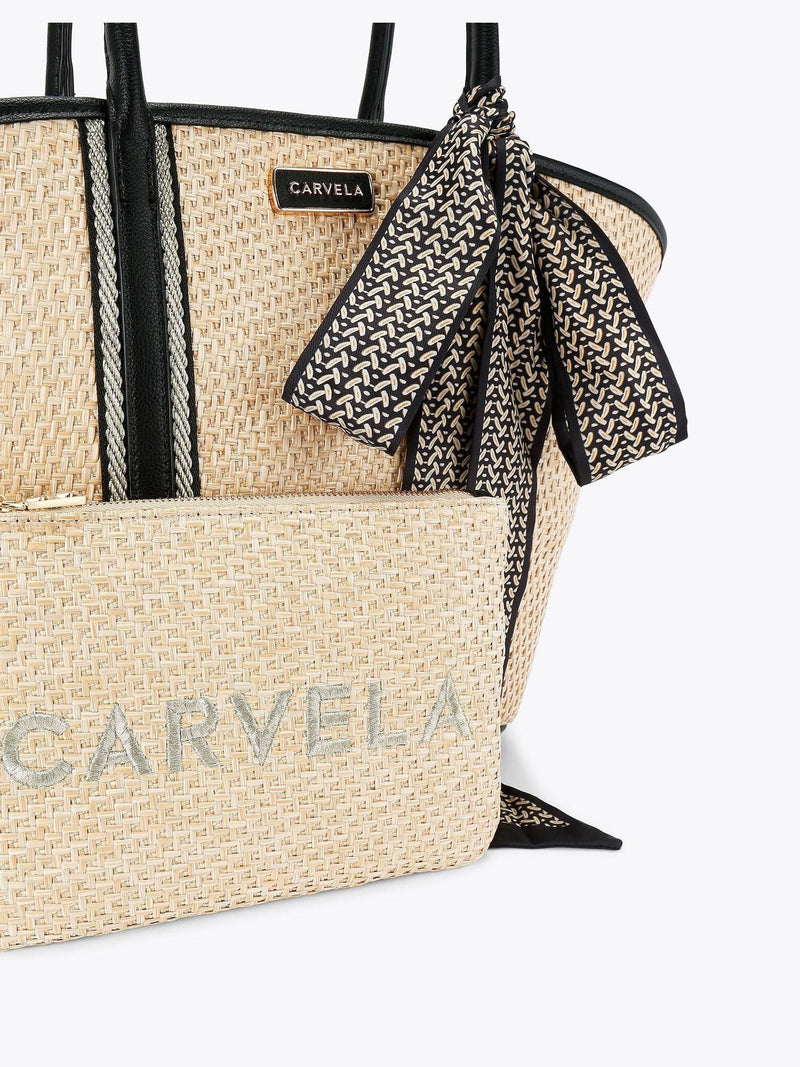 Carvela Sorrento black straw basket bag, UK version