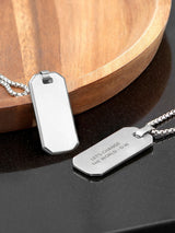 Next Treat Republic Men's Silver Tone Personalised Dog Tag Necklace 66cm Chain- Buy online at McGrocer