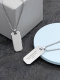 Treat Republic men's personalised silver tone dog tag necklace with 66cm chain (British brand)