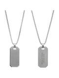 Treat Republic men's personalised silver tone dog tag necklace with 66cm chain (British brand)