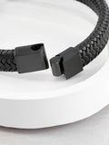 Treat Republic mens personalised braided leather bracelet 21.5cm (British brand)