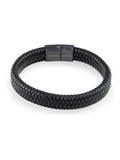 Treat Republic mens personalised braided leather bracelet 21.5cm (British brand)
