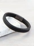 Treat Republic mens personalised braided leather bracelet 21.5cm (British brand)