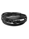 Treat Republic personalised infinity stacked leather black bracelet (British brand)