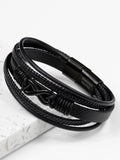 Treat Republic personalised infinity stacked leather black bracelet (British brand)