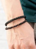 Treat Republic men's personalised Tiger's Eye bead and leather bracelet (British brand)