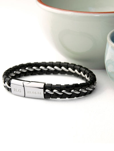 Next Treat Republic Personalisierbares Lederarmband mit Metaldetails für Herren- Jetzt online bei McGrocer kaufen