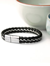 Next Treat Republic Mens Personalised Metal Detailed Leather Bracelet- Buy online at McGrocer