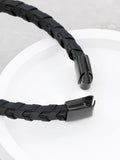 Treat Republic Personalised Leather Chevron Black Bracelet adjustable (British brand)
