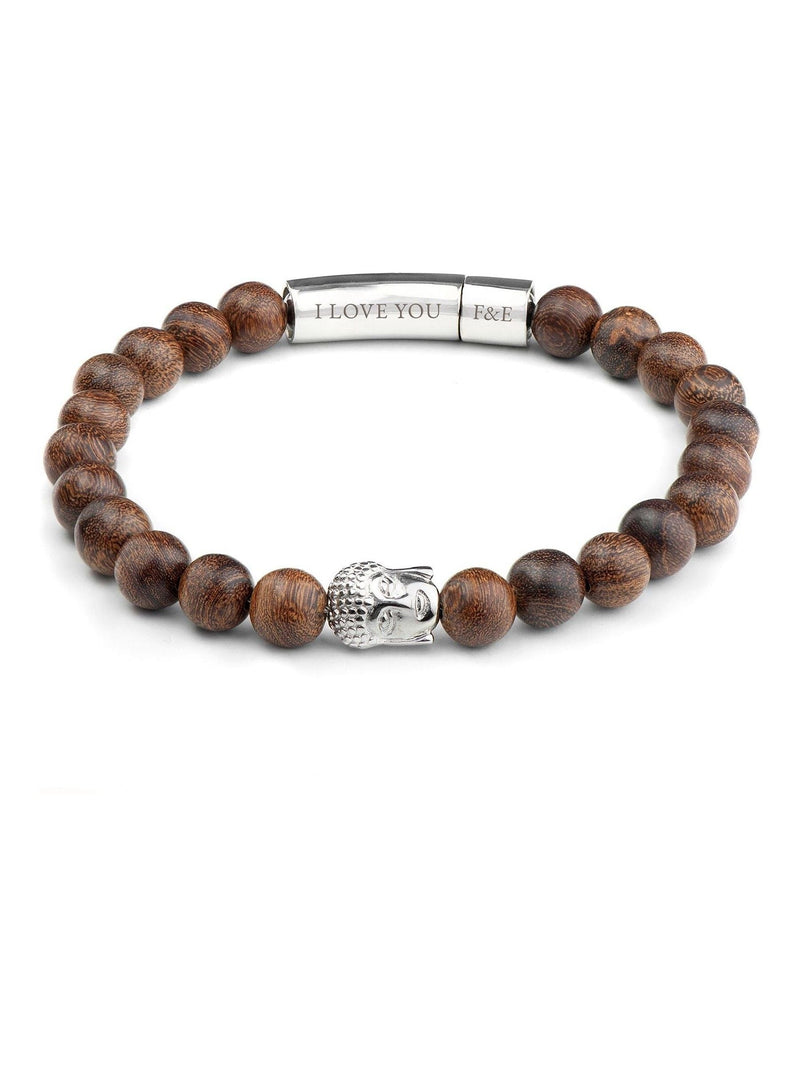 Treat Republic personalised wooden Buddha bracelet 22.5cm length (British brand)