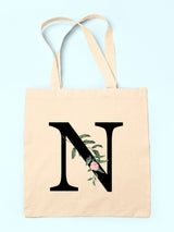 Next Treat Republic Personalised Floral Print Initial 100% Linen Tote Bag- Buy online at McGrocer