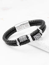 Next Treat Republic Men's Personalised Celtic Knot Leather Bracelet- Buy online at McGrocer