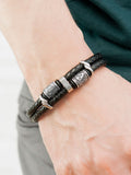 Treat Republic men's personalised Celtic knot leather bracelet (British brand)