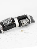 Treat Republic men's personalised Celtic knot leather bracelet (British brand)