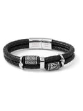 Treat Republic men's personalised Celtic knot leather bracelet (British brand)