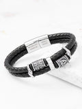 Treat Republic men's personalised Celtic knot leather bracelet (British brand)