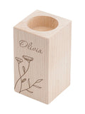 Treat Republic personalised floral wooden tealight holder, UK version