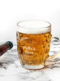 Treat Republic personalised dimpled beer glass, imported from the UK