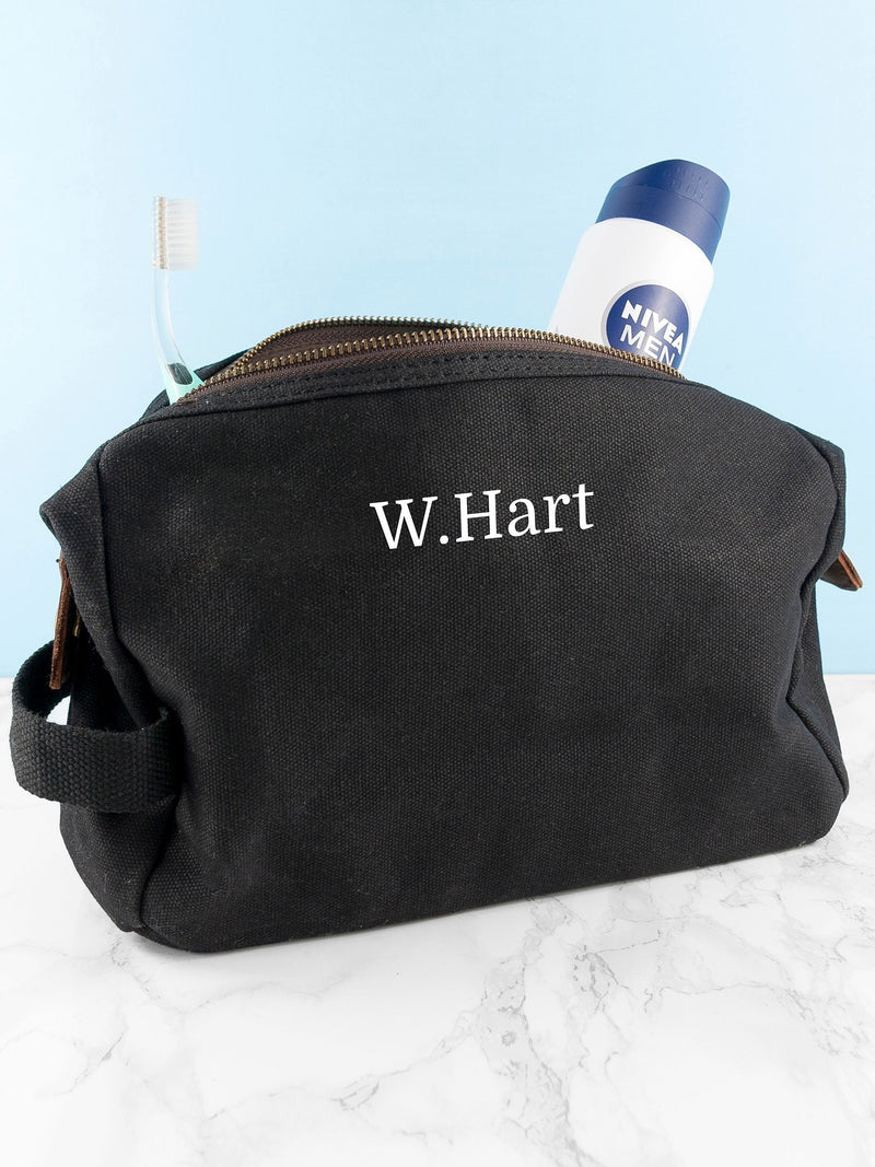 Treat Republic personalised men's vintage waxed canvas wash bag - British product