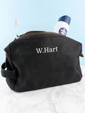 Treat Republic personalised men's vintage waxed canvas wash bag - British product
