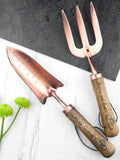 Treat Republic luxe copper trowel and fork set, imported from the UK