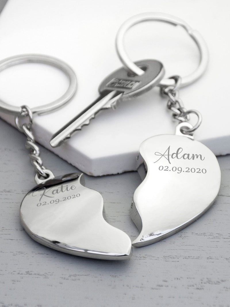 Treat Republic personalised magnetic heart keyring set (British brand)