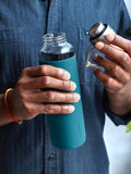 Black & Blum Ocean glass water bottle 600ml - British product
