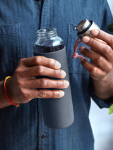 Next Black & Blum Slate Glass Water Bottle 600ml- Buy online at McGrocer