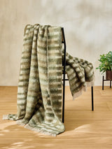 Next French Connection Green Kindred Stripe Brushed Throw 130cm x 180cm- Buy online at McGrocer