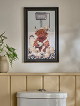 Next Neutral Hamish The Highland Cow On The Loo Wall Art 40cm x 23cm- Buy online at McGrocer