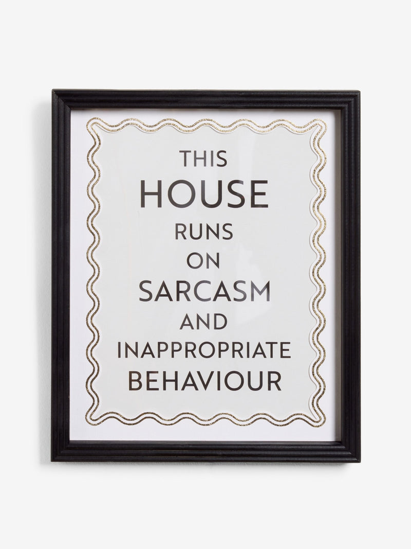 Framed wall art black white 30x25cm - British product