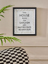 Next This House Runs On Framed Wall Art Black White 30x25cm- Buy online at McGrocer