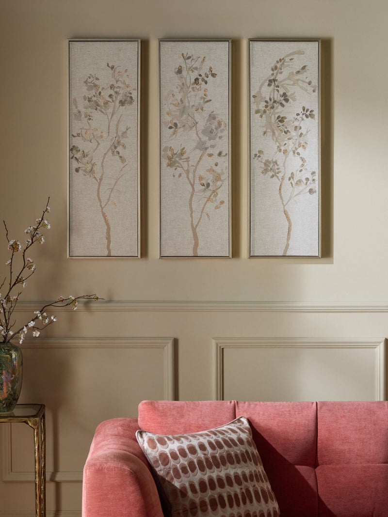Neutral pretty floral wall art set of 3 (British brand)