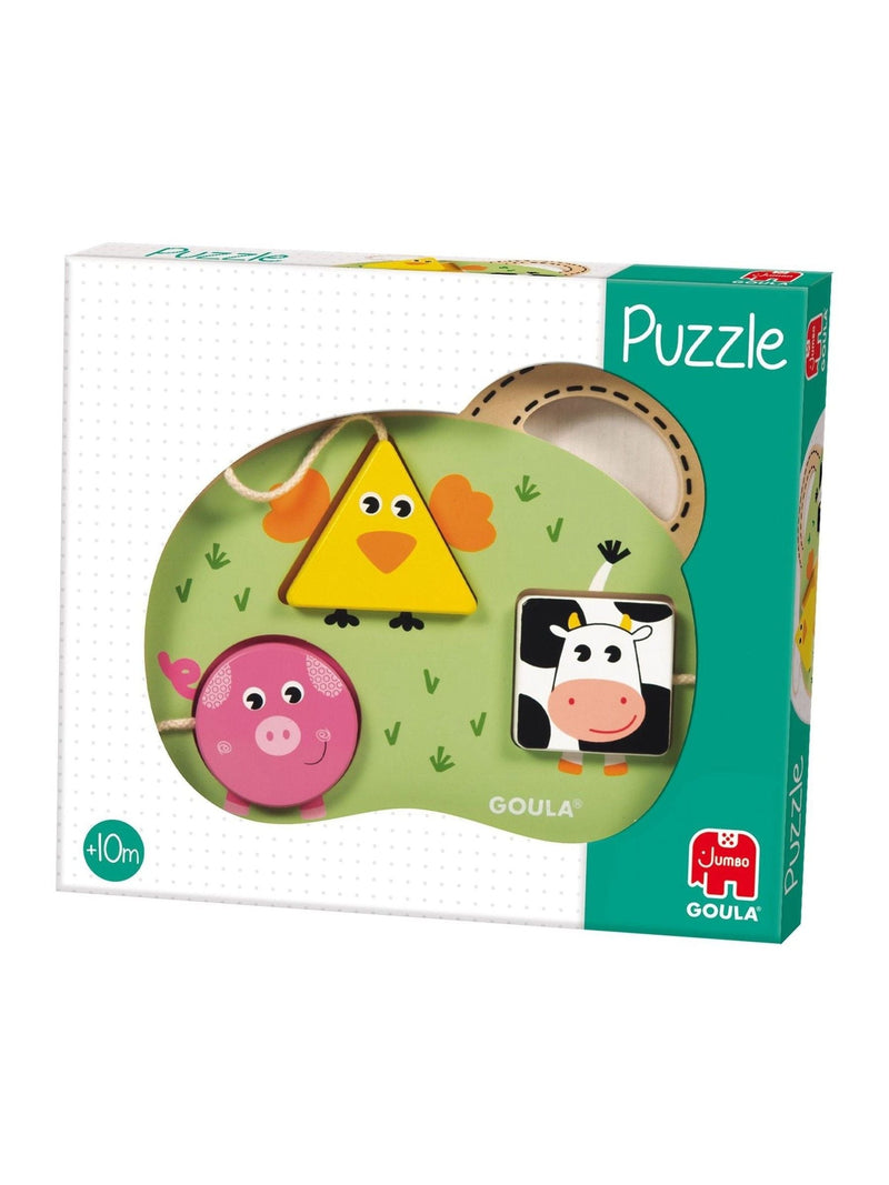 Galt Toys Goula 3 Farm Animals Puzzle, wooden baby toy, imported from the UK