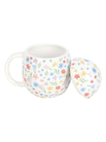 Something Different white spring floral print egg shaped ceramic mug 500ml (British brand)