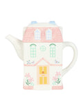 Something Different white pastel house shaped teapot 1300ml - British product
