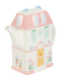 Something Different white pastel house shaped teapot 1300ml - British product