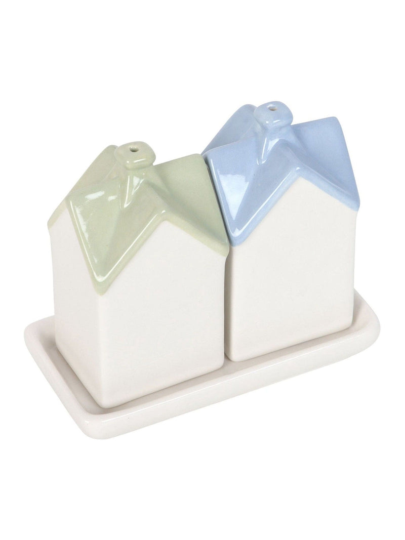 Something Different white pastel house salt and pepper shakers - British product