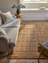 Next Mid Natural Jute Grid Rug- Buy online at McGrocer