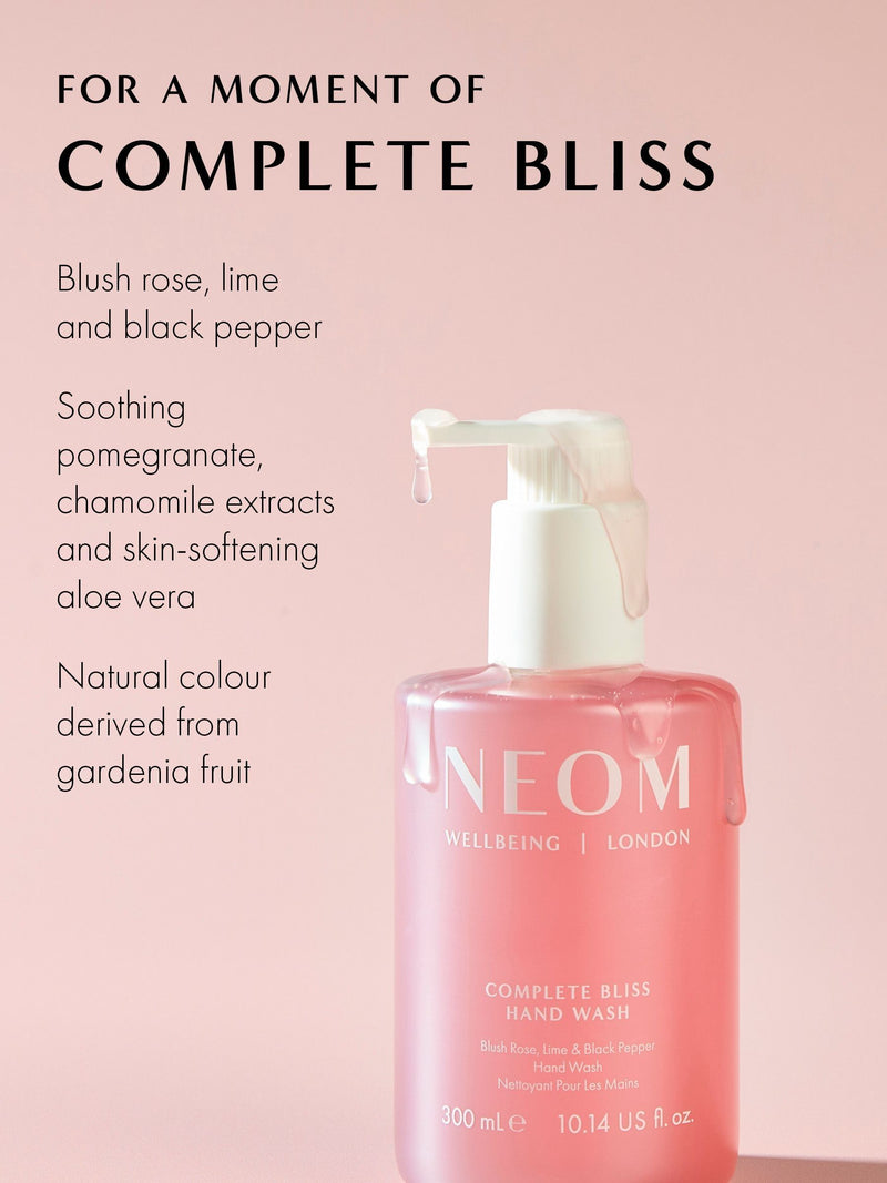 Neom hand wash Blush Rose, Lime & Black Pepper, imported from the UK