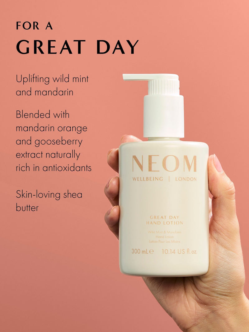 Neom hand lotion Wild Mint & Mandarin, imported from the UK