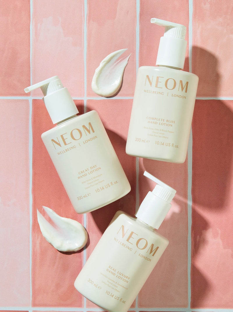 Neom hand lotion lavender, jasmine, and sandalwood, imported from the UK