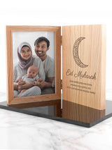 Next Treat Republic Personalised Eid Mubarak Oak Book Photo Frame 30.5cm x 20cm- Buy online at McGrocer